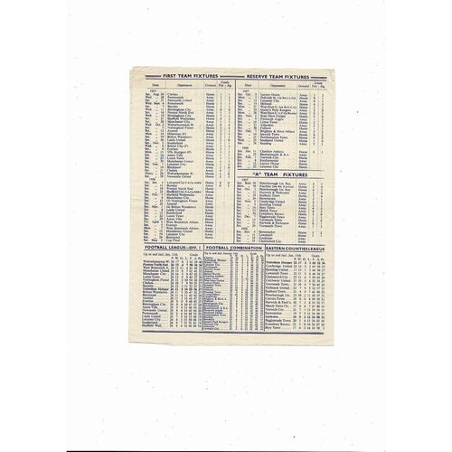 1957/58 Tottenham Hotspur v Preston Football Programme