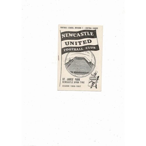 1956/57 Newcastle United v Arsenal Football Programme