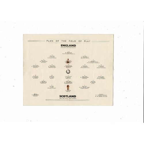 1951 England v Scotland Football Programme