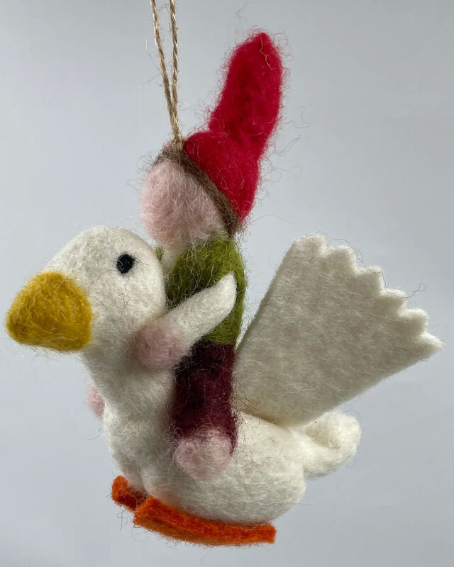 Handmade Felt Christmas Little Elf w DeerOrnament/Decoration