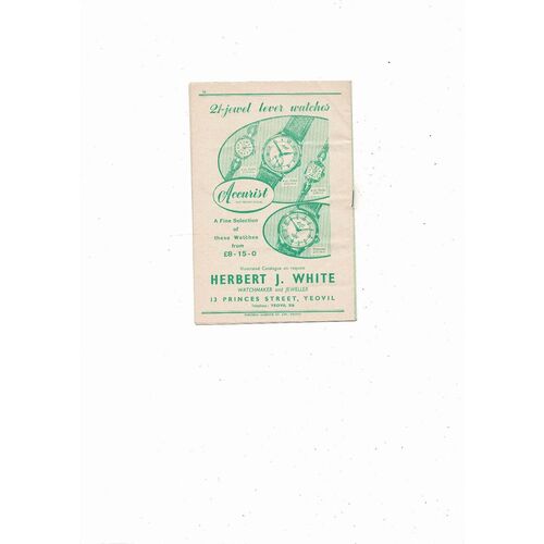 1956/57 Yeovil Town v Tonbridge Southern League Football Programme