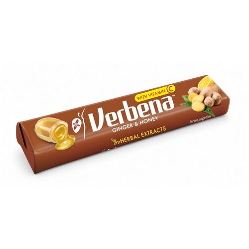 Verbena Herbal Hardboiled Sweets Roll - Rosehip OR Ginger & Honey with Vitamin C 32g