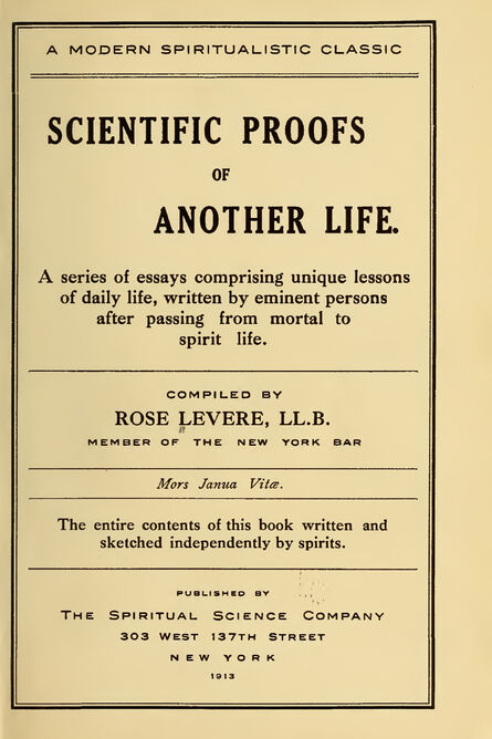 1913 | Scientific Proofs of Another Life