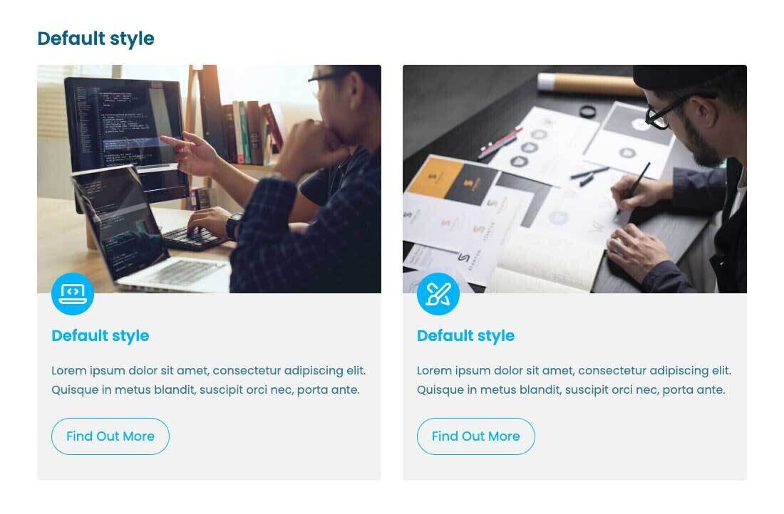 A screenshot of Webfactory's new Image Featurebox element with icon