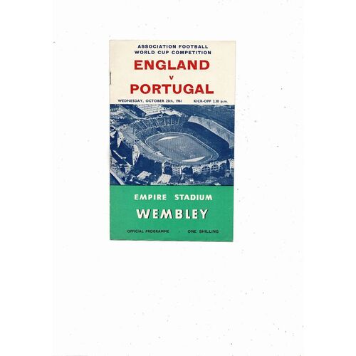1961 England v Portugal Football Programme