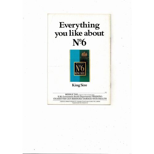 1979 England v Northern Ireland Football Programme