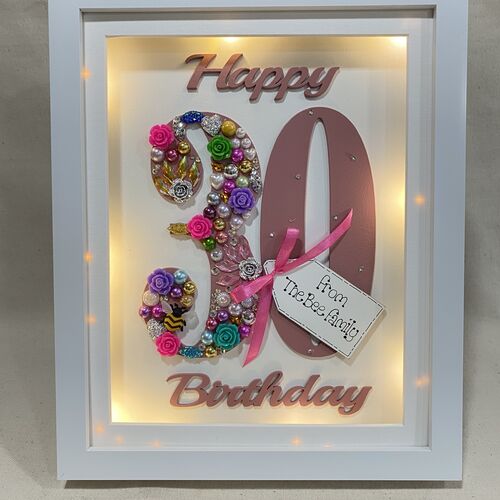 LED Happy 30th birthday frame