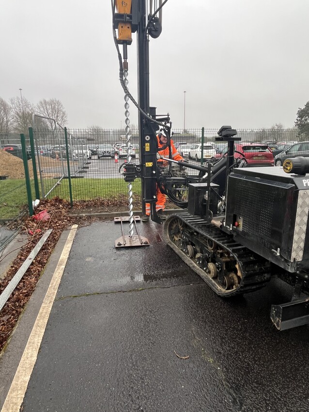 Anchoring the UK's Largest Solar Carport Installation