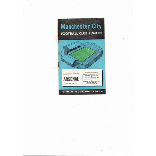 1956/57 Manchester City v Arsenal Football Programme