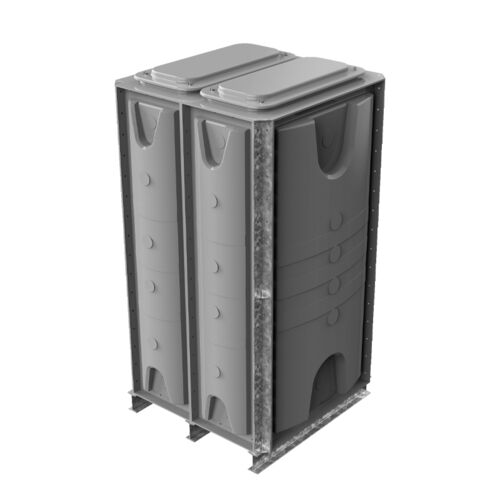 PW.1X1X2.IFB.DIV.AG(0.5+0.5) - 2000 LITRE SECTIONAL WATER TANK, INTERNALLY FLANGED BASE (IFB)