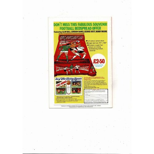 1972 England v Northern Ireland Football Programme
