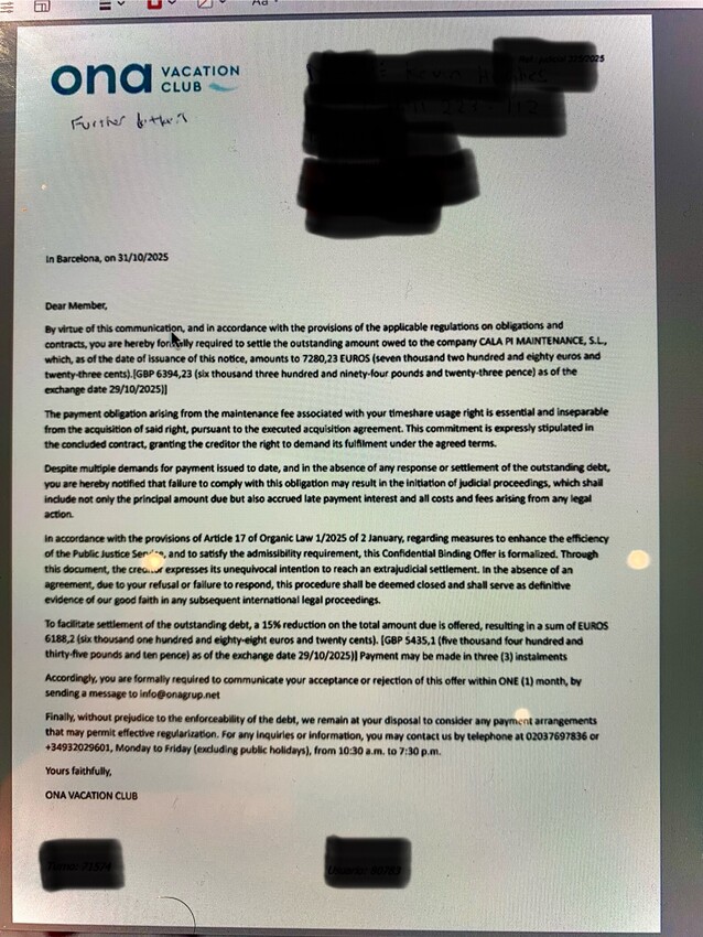 Ona Group Maintenance Fees