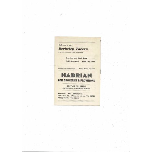 1961/62 Whitley Bay v Spennymoor United Northern League Football Programme