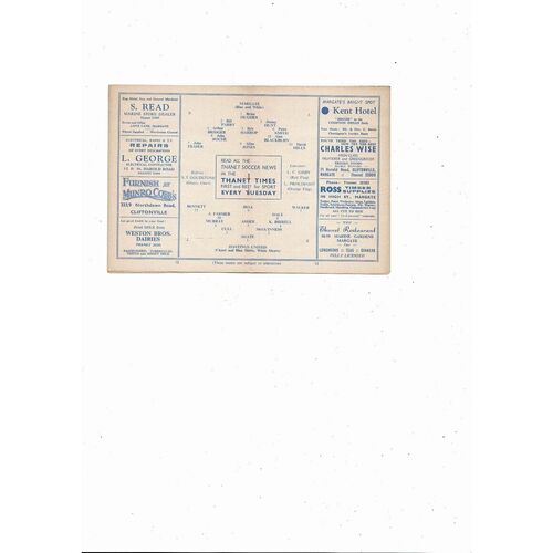 1961/62 Margate v Hastings United Southern League Football Programme