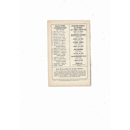 1958/59 Chelsea v Preston Football Programme