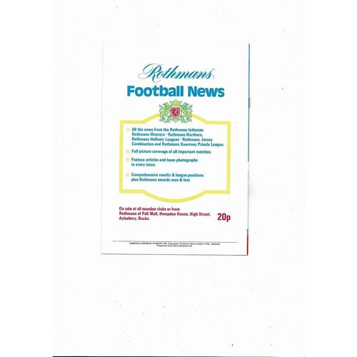 1976 Billericay Town v Stamford FA Vase Final Football Programme