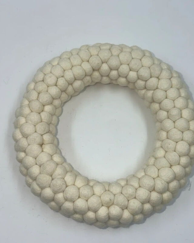 Felt Ball Wreath-Handmade Wool Felt Door Décor