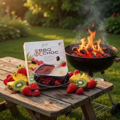 Hamlet BBQ & Choc Dark and White Chocolate Fondue Set 200g