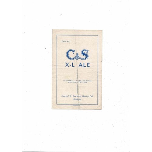 1957/58 Blackpool v Luton Town Football Programme