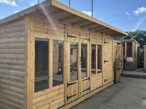 #SHP004 16x10 Pent Combi Loglap Summer House