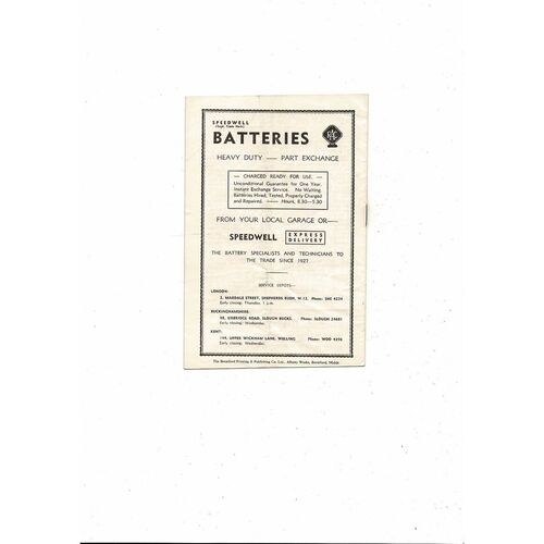 1956/57 Brentford v Aldershot Football Programme