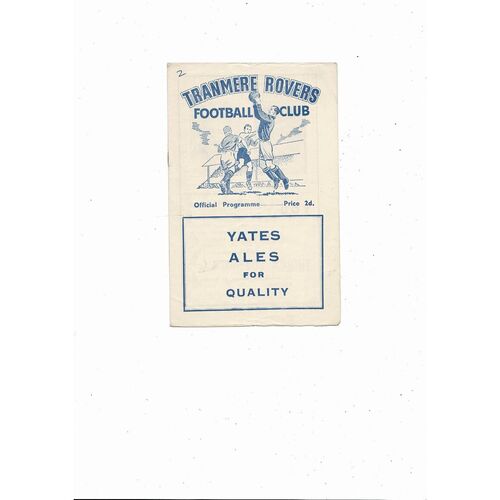 Tranmee Rovers v Chester Reserves Football Programme 1954/55