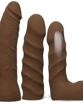 Doc Johnson Vac U Lock Vibrating Dual Density Starter Set Chocolate