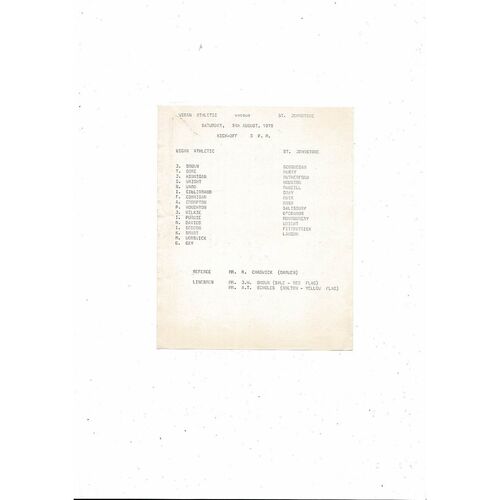 Wigan Athletic v St. Johnstone Friendly Football Programme 1978/79