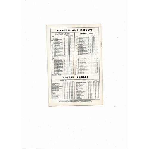 1959/60 Manchester United v West Bromwich Albion Football Programme