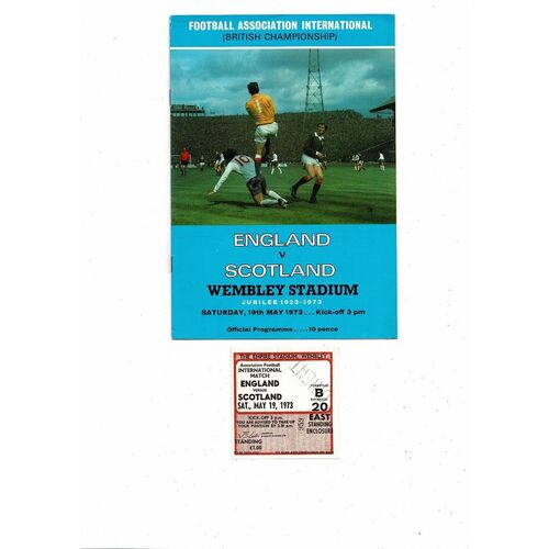 1973 England v Scotland Football Programme + Match Ticket