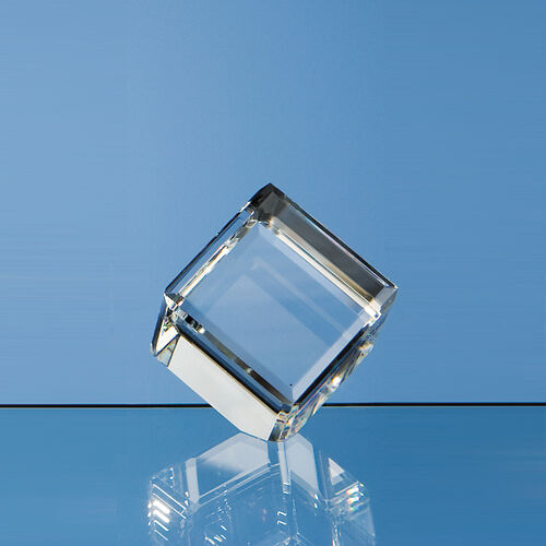 Optical Crystal Bevel Edged Cube (5cm)