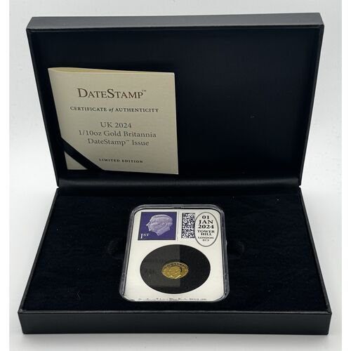 2024 KC111 gold date stamped 1/10th Britannia