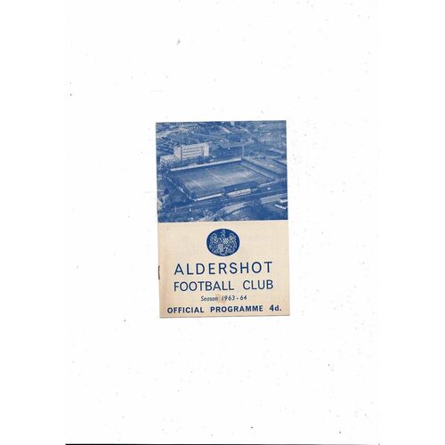 1963/64 Aldershot v Tranmere Rovers Football Programme