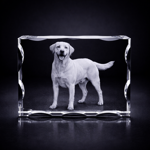 Staffa 3D Crystal Photo Frame – 160 × 120 × 25 mm