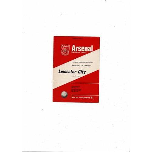 1966/67 Arsenal v Leicester City Football Programme + Islington v Possil Park