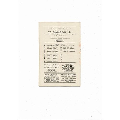 1955/56 Chesterfield v Accrington Stanley Football Programme