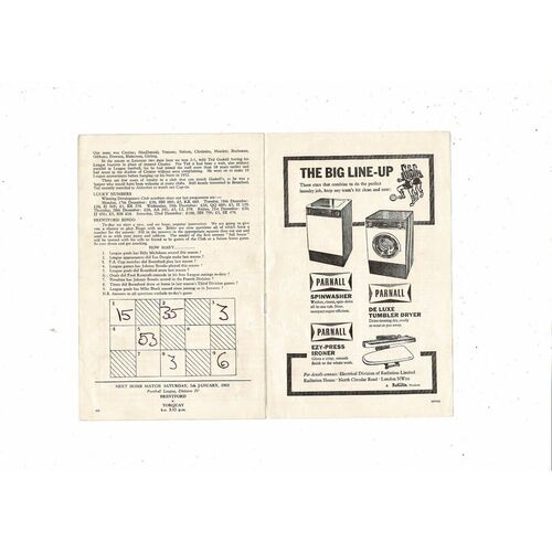 1962/63 Brentford v Chester City Football Programme