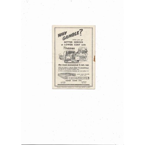 1953/54 Preston v Blackpool Football Programme