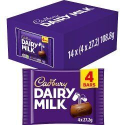 Cadbury Dairy Milk Chocolate Bar 4pk