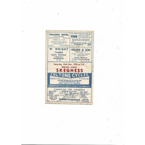 Peterborough United v Kettering Town FA Cup Football Programme 1958/59