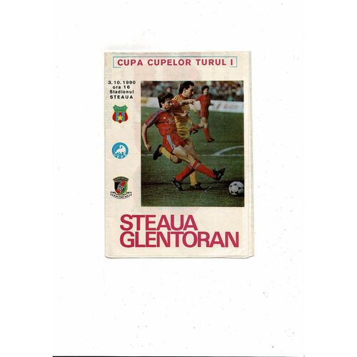 FC Steaua Buchurest v Glentoran European Cup Winners Cup Football Programme 1990/91