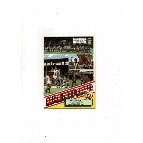 1983/84 Brentford v Millwall Football Programme