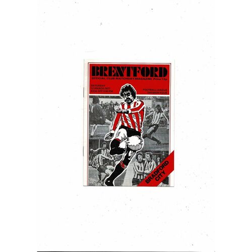 1976/77 Brentford v Bradford City Football Programme