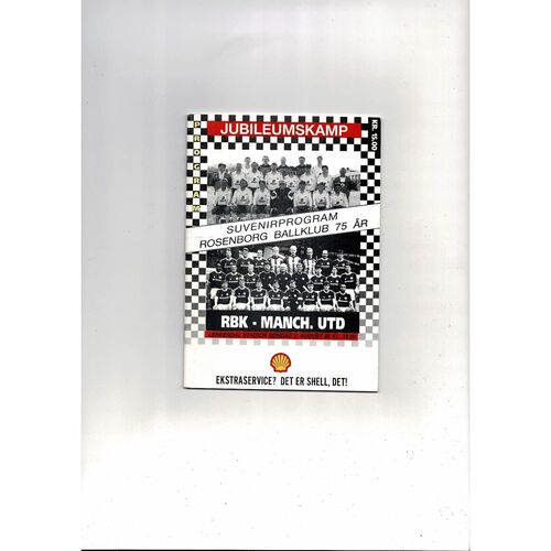 Rosenborg v Manchester United Friendly Football Programme 1992/93