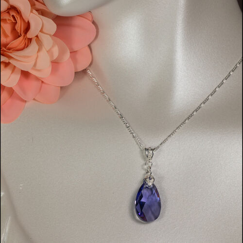 Amethyst Glow Peardrop Crystal Necklace