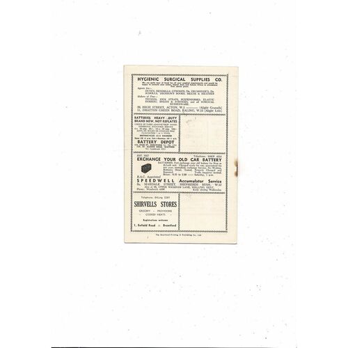 1953/54 Brentford v Bristol Rovers Football Programme