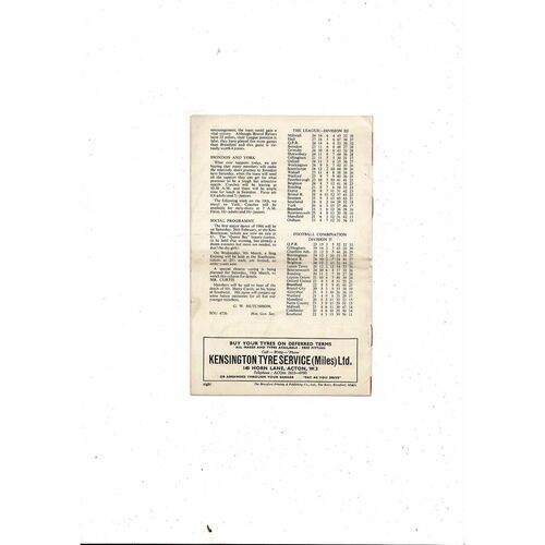 1965/66 Brentford v Bristol Rovers Football Programme