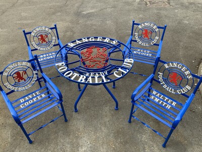 Football chairs, tables and benches