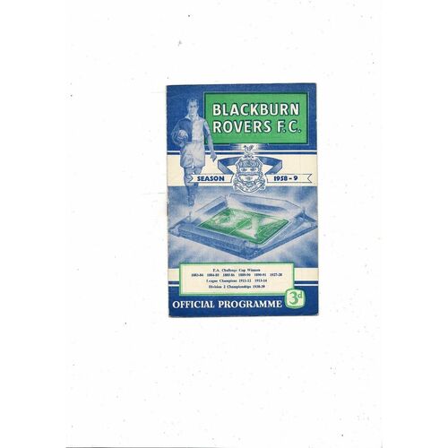 1958/59 Blackburn Rovers v Leeds United Football Programme