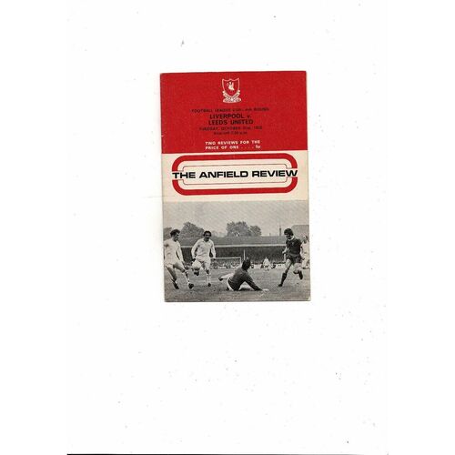 1972/73 Liverpool v Leeds United League Cup Football Programme